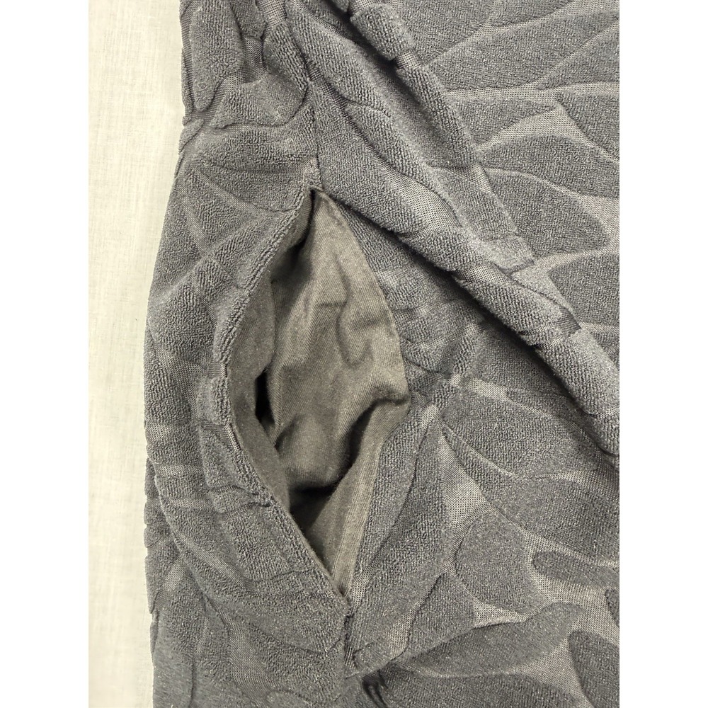 Cover 2 Cover Hooded Zip Swim Cover Up Dress Black Floral Terry Textured 22/24 - Picture 11 of 11